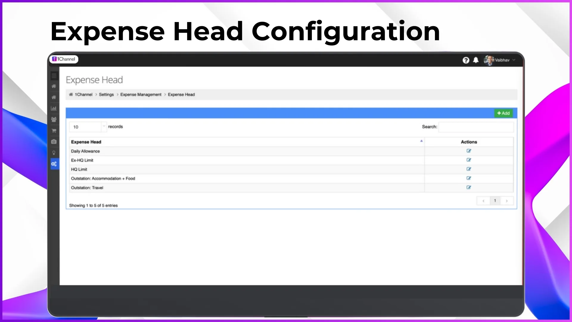 Expense Head Configuration