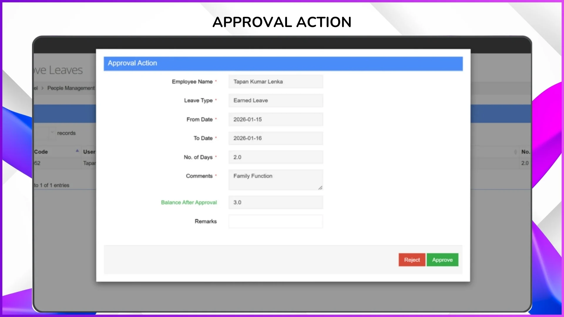 Leave Approval Process Dashboard