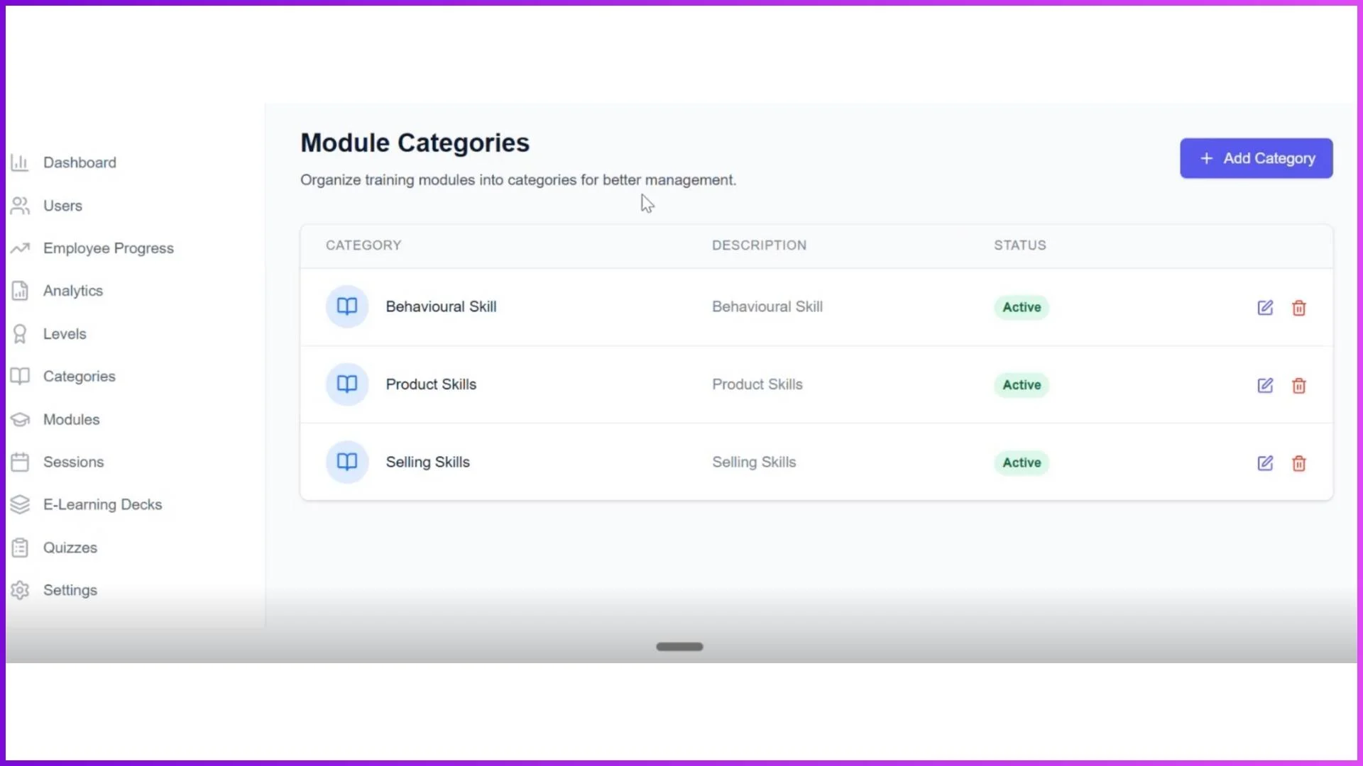 Modules & Categories: Structured Learning Visibility