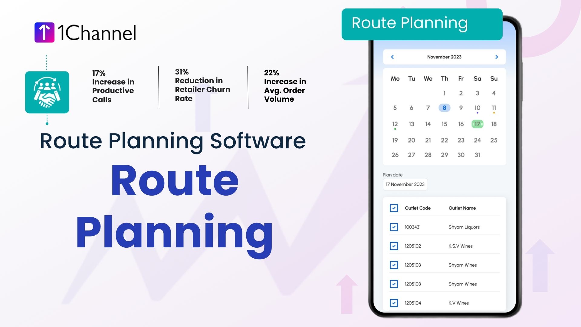 route planning option screen