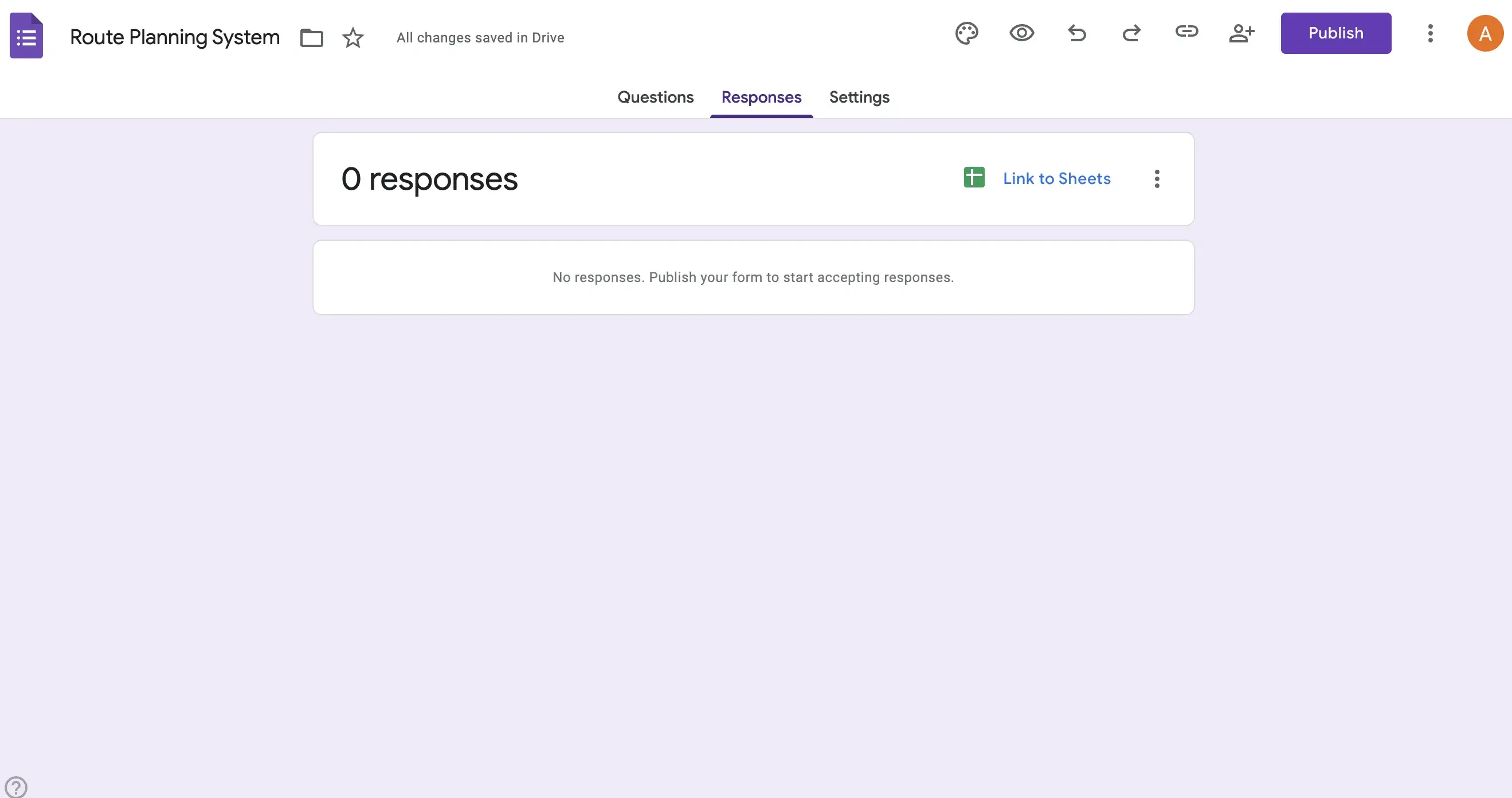 Linking Google Form responses to Google Sheets using the Link to Sheets button